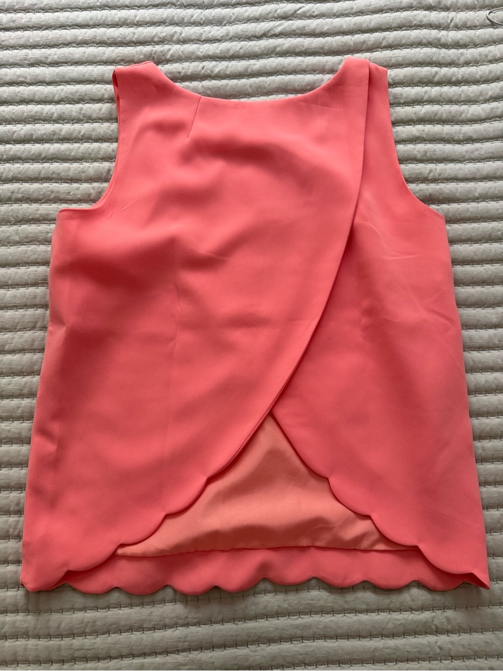 J. Crew Coral Scallop-Trim Sleeveless Camisole